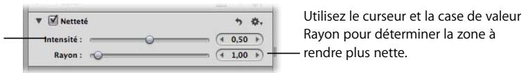 APPLE APERTURE 2 - Pour augmenter la netteté d'une image à l'aide des commandes nettété : - 1