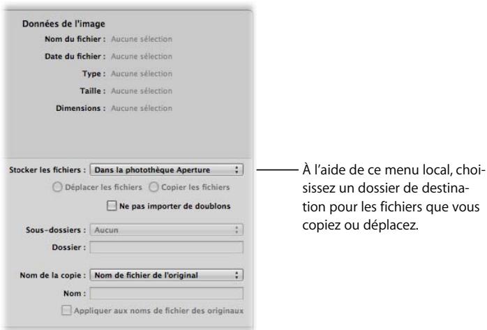 APPLE APERTURE 2 - Spécification d'un nouvel emplacement pour les images lors de leur importation - 1
