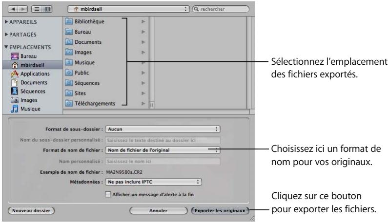 APPLE APERTURE 2 - Pour exporter des copies d'originaux : - 1