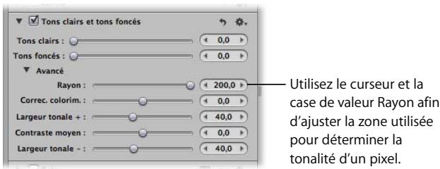 APPLE APERTURE 2 - Ajustement du rayon des commandes « tons clairs et tons foncés - 1