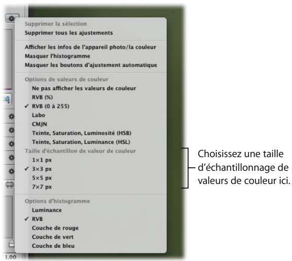 APPLE APERTURE 2 - Choix d'une taille d'échantillon de valeur de couleur - 1