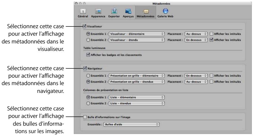 APPLE APERTURE 2 - Affichage de métadonnées avec vos images - 1