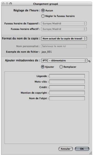APPLE APERTURE 2 - Pour modifier les métadonnées d'une sélection d'images : - 1