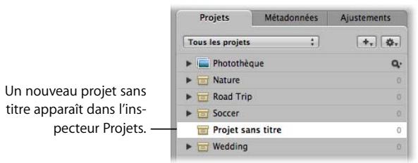 APPLE APERTURE 2 - Pour créer un nouveau projet : - 1