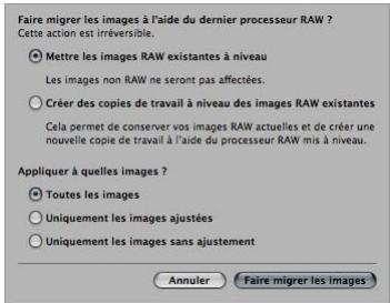 APPLE APERTURE 2 - Pour faire migrer une sélection d'images RAW : - 1