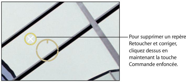 APPLE APERTURE 2 - Pour supprimer un repère retoucher et corriger - 2