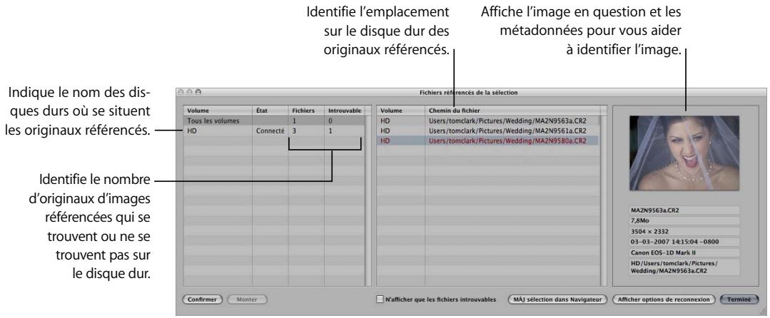 APPLE APERTURE 2 - Pour afficher la liste des images référencées d'une sélection : - 1