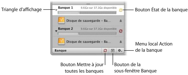 APPLE APERTURE 2 - Commandes de la sous-fenêtre banque - 1