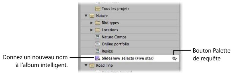 APPLE APERTURE 2 - Pour créer un album intelligent dont le champ de recherche ne couvre qu'un seul projet : - 1