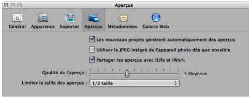 APPLE APERTURE 2 - Pour ouvrir les préférences d'aperture : - 1