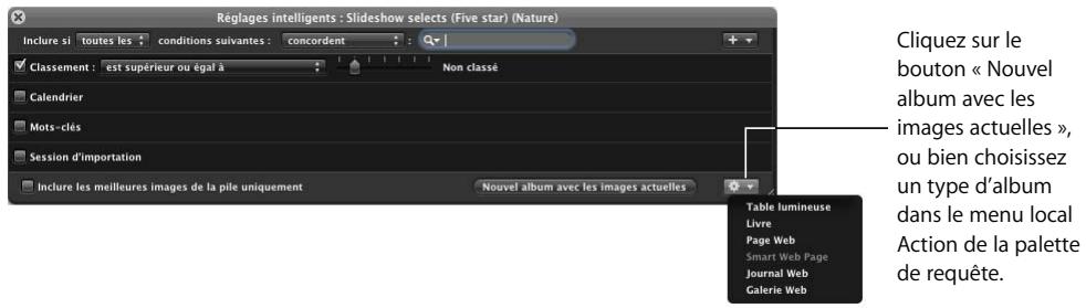 APPLE APERTURE 2 - Transfert des images d'un album intelligent vers un autre projet ou un autre album - 1