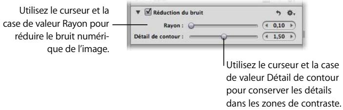 APPLE APERTURE 2 - Pour réduire le bruit numérique de l'image, effectuez l'une des opérations suivantes : - 1