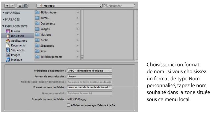 APPLE APERTURE 2 - Pour renommer les images lors de l'exportation : - 1