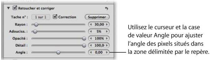 APPLE APERTURE 2 - Pour ajuster l'angle des pixels clones au sein d'un repère : - 1