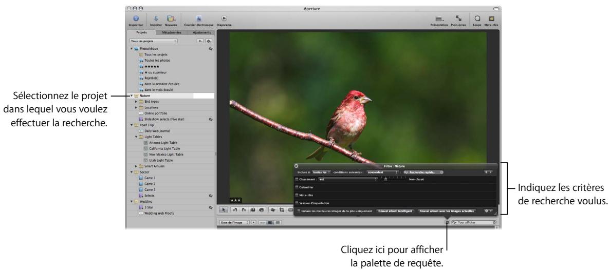APPLE APERTURE 2 - Pour définir l'étendue de la recherche dans le champ de recherche : - 4