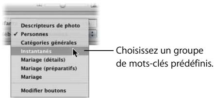 APPLE APERTURE 2 - Pour afferter un nouveau mot-clé à l'aide des commandes de mots-clés : - 2