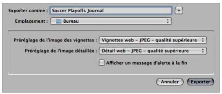 APPLE APERTURE 2 - Pour exporter des pages web : - 1