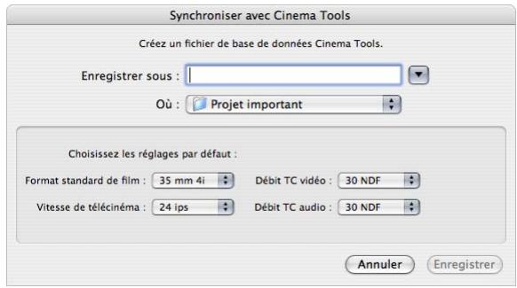 APPLE CINEMA TOOLS 4 - Synchronisation de plans Final Cut Pro avec Cinema Tools - 2