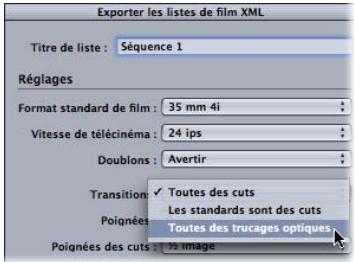 APPLE CINEMA TOOLS 4 - Pour exporter différentes listedes de film à donner aux tireurs pour l'obtention de devis : - 2