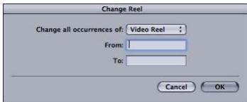 APPLE CINEMA TOOLS 4 - Pour ouvrir la zone de dialogue Change Reel : - 1