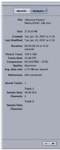 APPLE CINEMA TOOLS 4 - Accès à des informations sur un plan source - 1