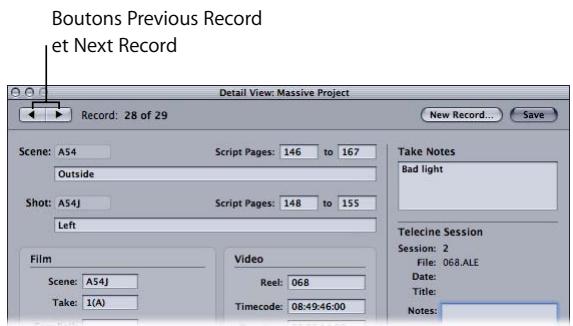 APPLE CINEMA TOOLS 4 - Recherche et ouverture d'enregistrements de base de donnée - 1