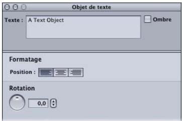 APPLE DVD STUDIO PRO 4 - Réglages des propriétés de l'objet texte - 1