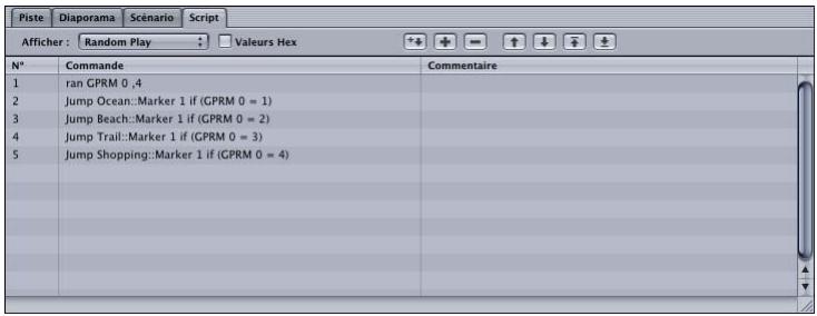 APPLE DVD STUDIO PRO 4 - Pour créer un script de lecture aléatoire : - 1