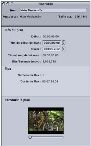 APPLE DVD STUDIO PRO 4 - Visualisation des propriétés d'un plan - 1