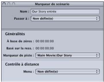 APPLE DVD STUDIO PRO 4 - Réglage des propriétés des entrées de scénario - 1