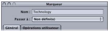 APPLE DVD STUDIO PRO 4 - Réglages de la partie supérieure de l'inspecteur de marqueur - 1