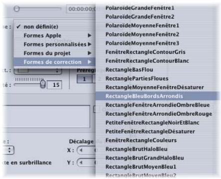 APPLE DVD STUDIO PRO 4 - Pour attribuer une forme dans l'inspecteur de bouton : - 1