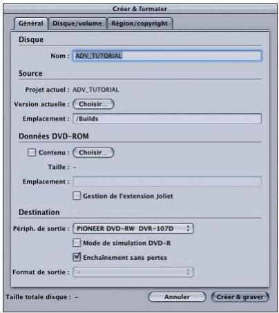 APPLE DVD STUDIO PRO 4 - Lancement du processus Créer/formater - 1