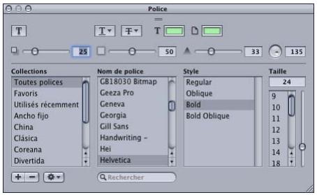 APPLE DVD STUDIO PRO 4 - Pour définir les attributs de police : - 1