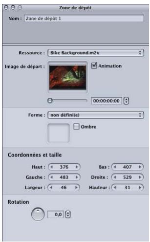 APPLE DVD STUDIO PRO 4 - Réglage des propriétés des zones de dépôt - 1