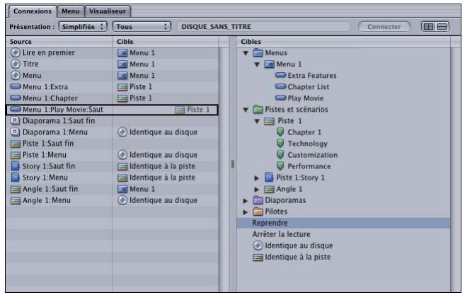 APPLE DVD STUDIO PRO 4 - Pour établir une connexion dans l'onglet Connexions : - 1