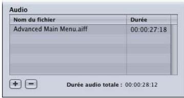 APPLE DVD STUDIO PRO 4 - Pour attribuer un fichier audio à un menu, effectuez l'une des opérations suivantes : - 1