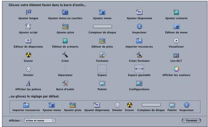 APPLE DVD STUDIO PRO 4 - Eléments de la barre d'outils - 1