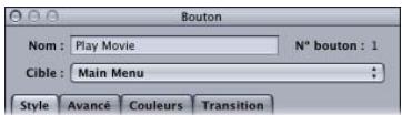 APPLE DVD STUDIO PRO 4 - Réglages dans la partie supérieure de l'inspecteur de bouton - 1