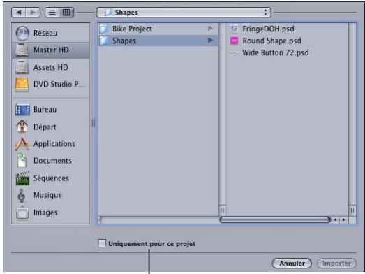 APPLE DVD STUDIO PRO 4 - Pour importer une forme : - 1