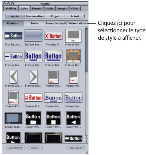 APPLE DVD STUDIO PRO 4 - Types de style - 1