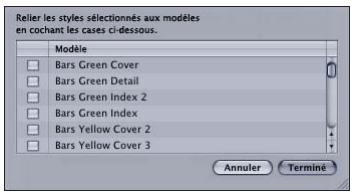 APPLE DVD STUDIO PRO 4 - Pour relier un style à un modèle : - 1