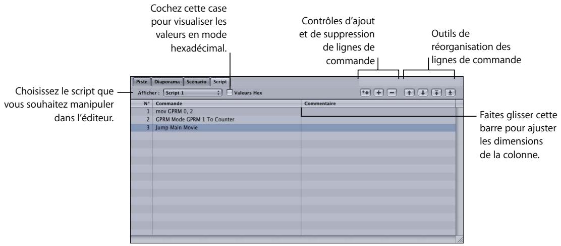 APPLE DVD STUDIO PRO 4 - Onglet Script - 1