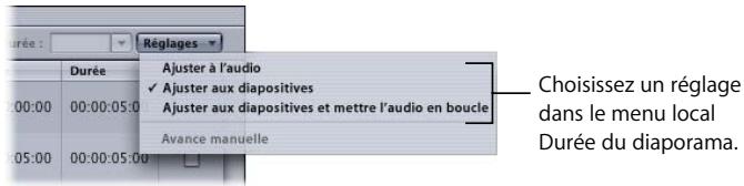 APPLE DVD STUDIO PRO 4 - Pour attribuer des fichiers audio globaux à un diaporama : - 3