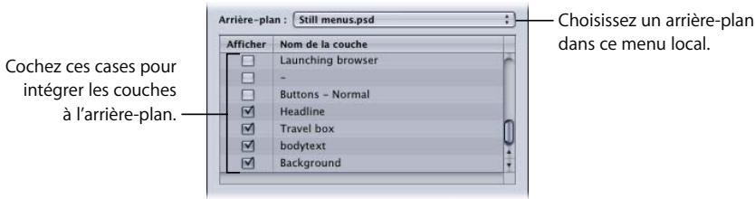 APPLE DVD STUDIO PRO 4 - Pour choisir un arrière-plan de menu dans un fichier PSD : - 1