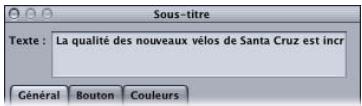 APPLE DVD STUDIO PRO 4 - Zone Texte de l'inspecteur de sous-titre - 1