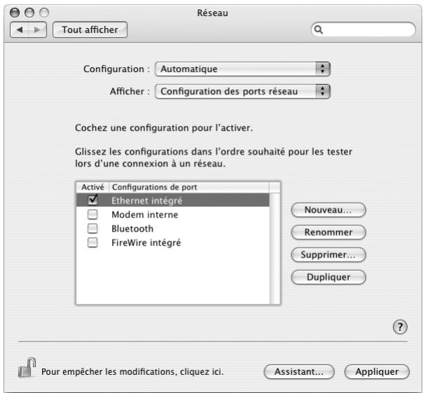 APPLE EMAC - Pour configurer les préférences réseau pour le port ethernet intégré : - 1