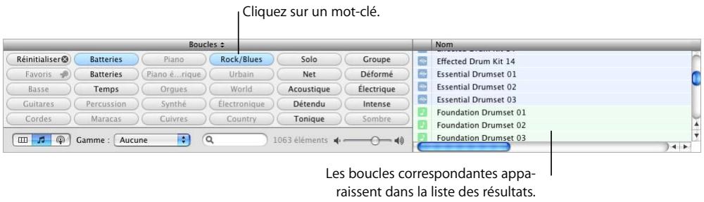 APPLE GARAGEBAND 3 - Recherche de boucles en présentation par boutons - 1