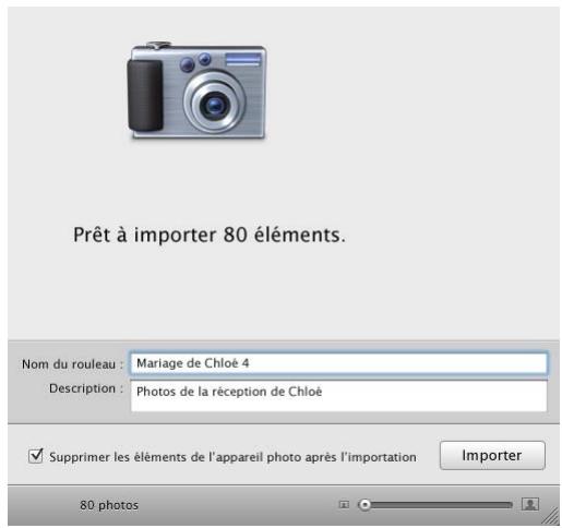 APPLE IPHOTO 6 - Pour importer vos photos depuis un apparéil photo numérique : - 1