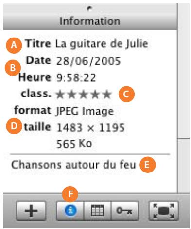 APPLE IPHOTO 6 - Sous-fenêtre Information - 1